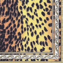 serviette papier peau léopard frise orange jaune tacheté