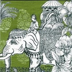 serviette en papier éléphants parade indienne ombrelle prince