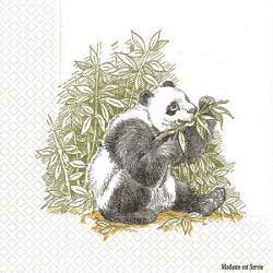 serviette en papier panda mangeant feuilles eucalyptus