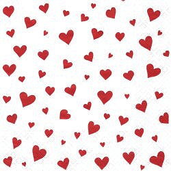 CEL032 SMALL RED HEARTS ON WHITE BACKGROUND