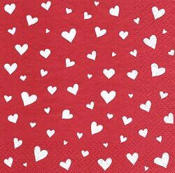 CEL035 SMALL WHITE HEARTS ON RED BACKGROUND