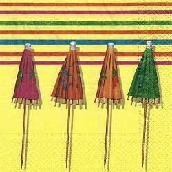 DIV044 PARASOLS SUR FOND JAUNE
